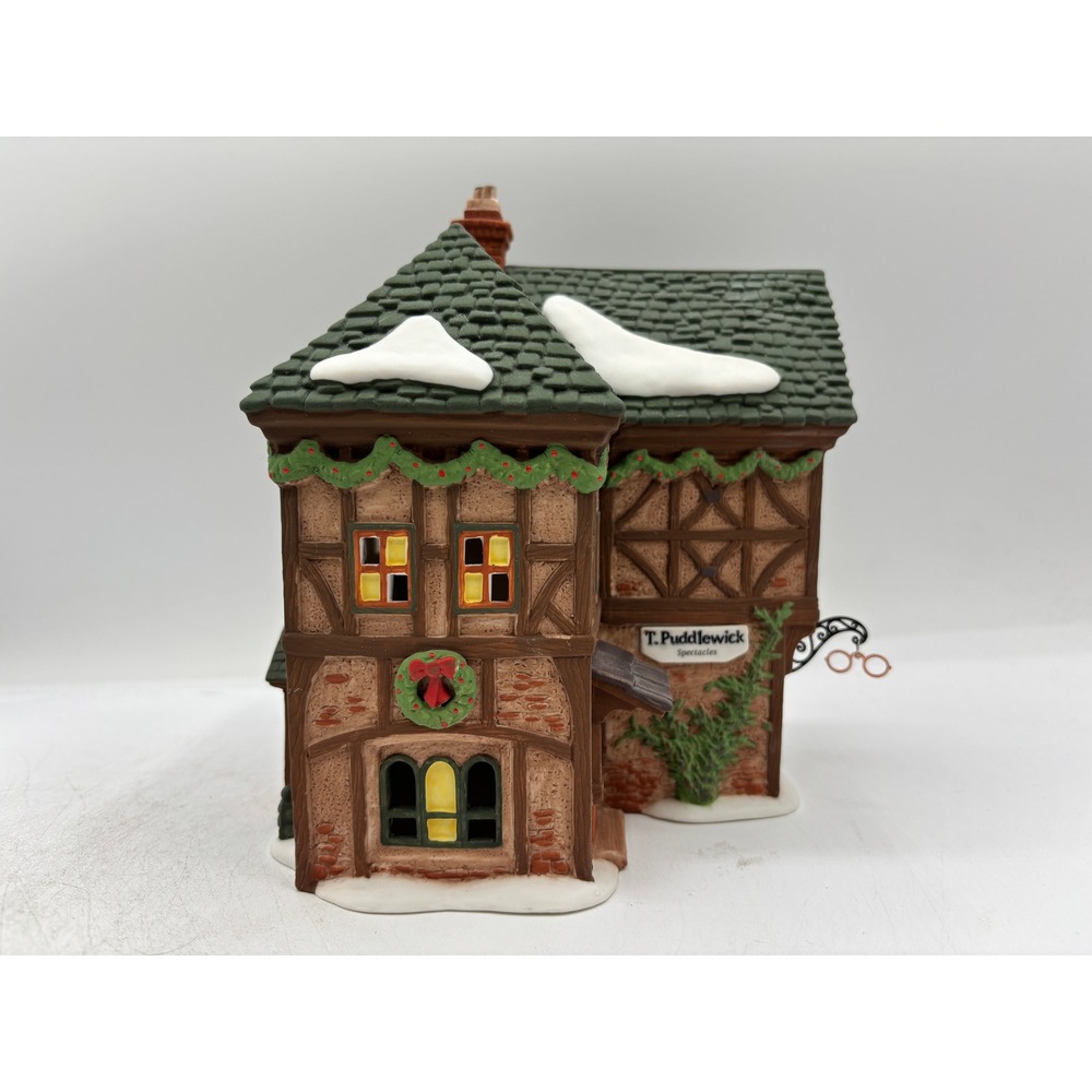 Dept 56 1995 Vintage HVC Dickens Village T Puddlewick Spectacle Shop 58331 EUC